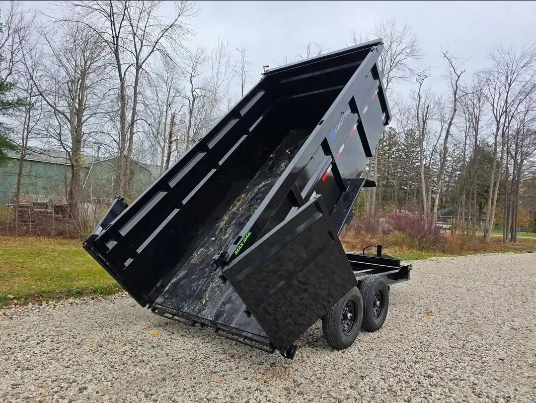 Dump trailer unloading at a local disposal facility
