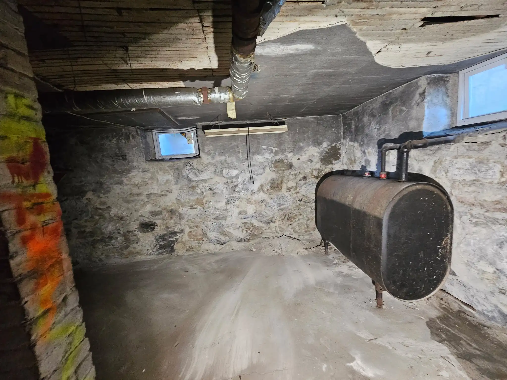 Same basement space cleared and swept clean