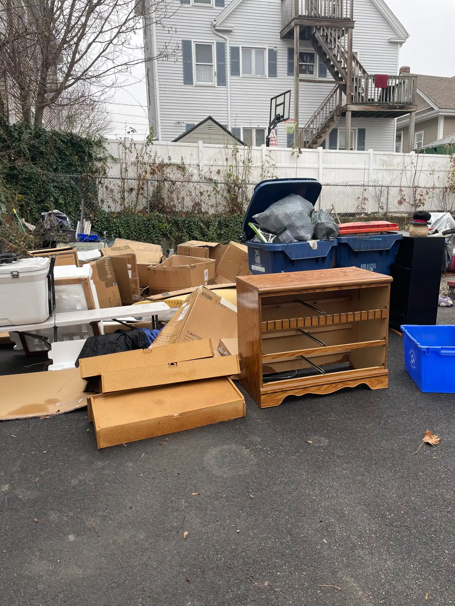 Curbside pickup of old furniture and other items in New Bedford